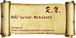 Röszler Nikolett névjegykártya